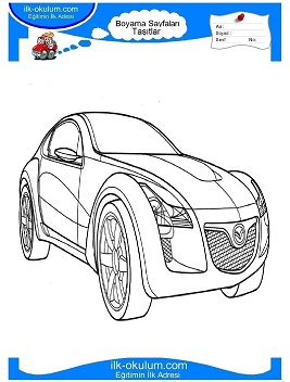 Çocuklar İçin Mazda Boyama Sayfaları 